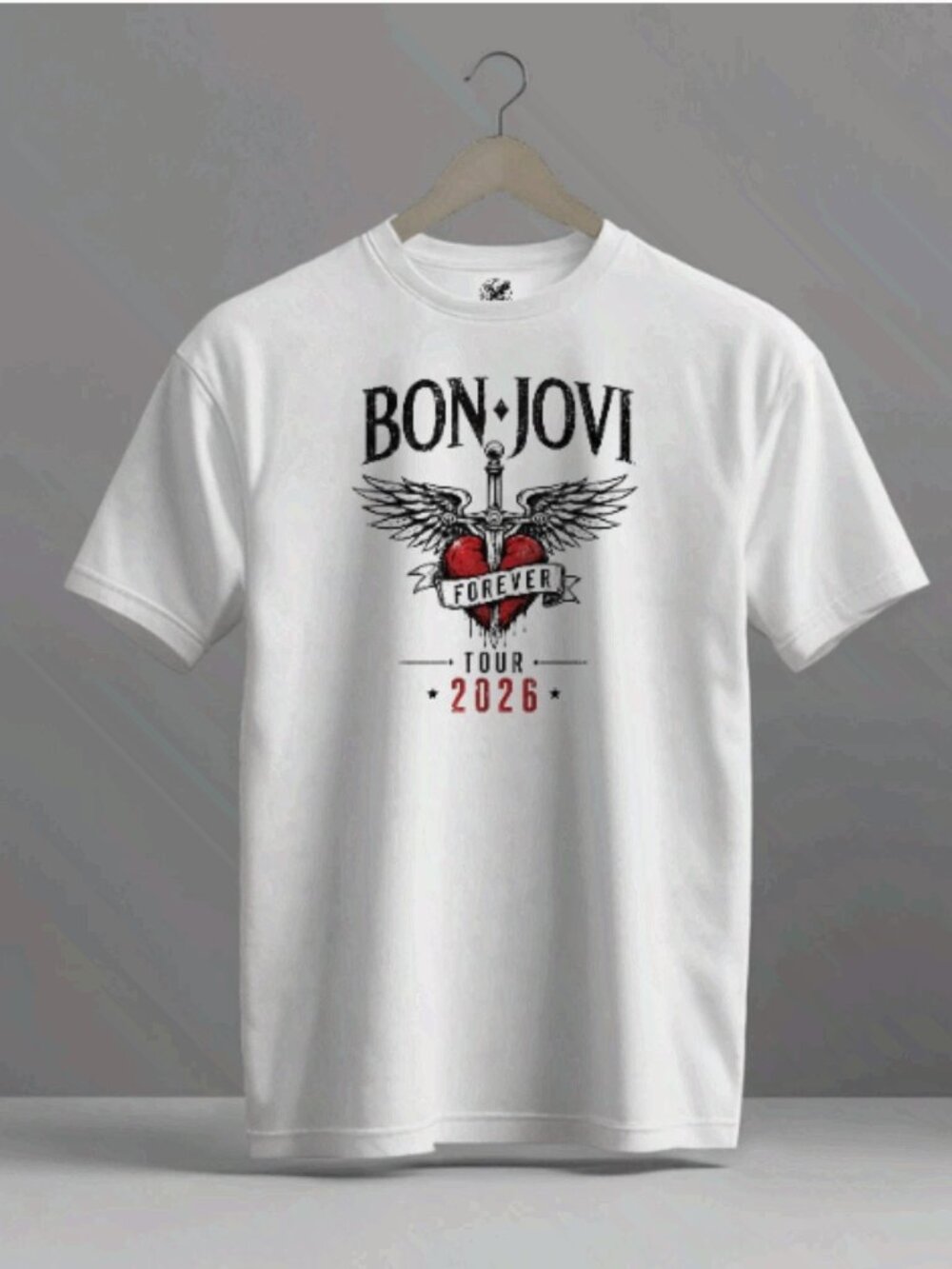 Bon Jovi Forever 2026 Tour Graphic White T-Shirt